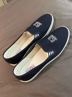US Sports Fashion Canvass Shoes Size 9 Navy White Nautical Vintage 80s Preppy
